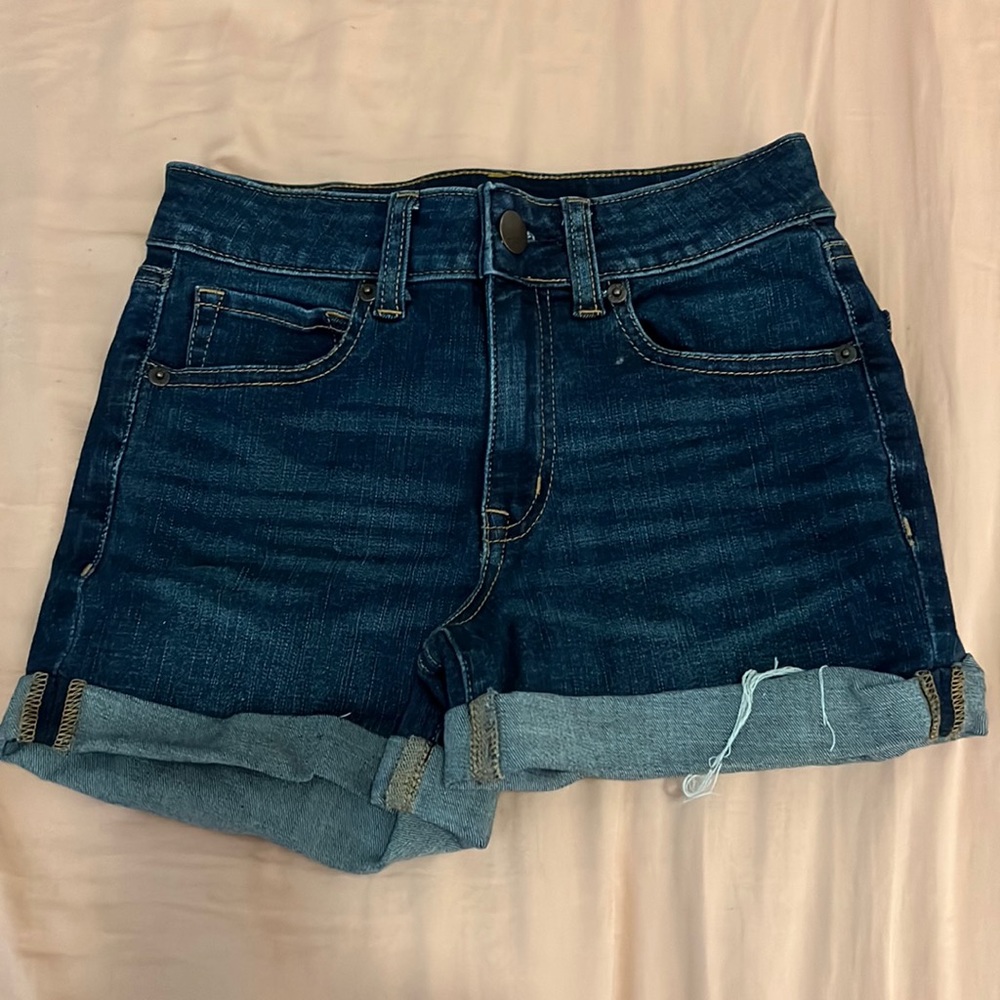 High Rise Aeropostale Dark Wash Denim Cuffed Jean Shorts